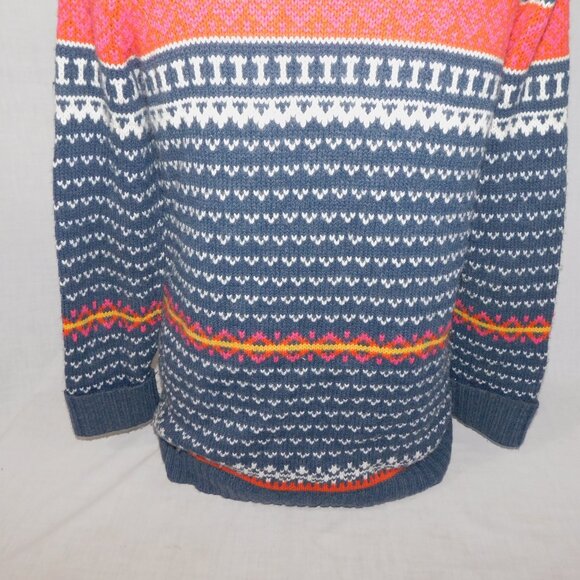 Bluenotes L Shawl Collar Gray orange Yellow White Double Button Cardigan Sweater - Picture 11 of 11